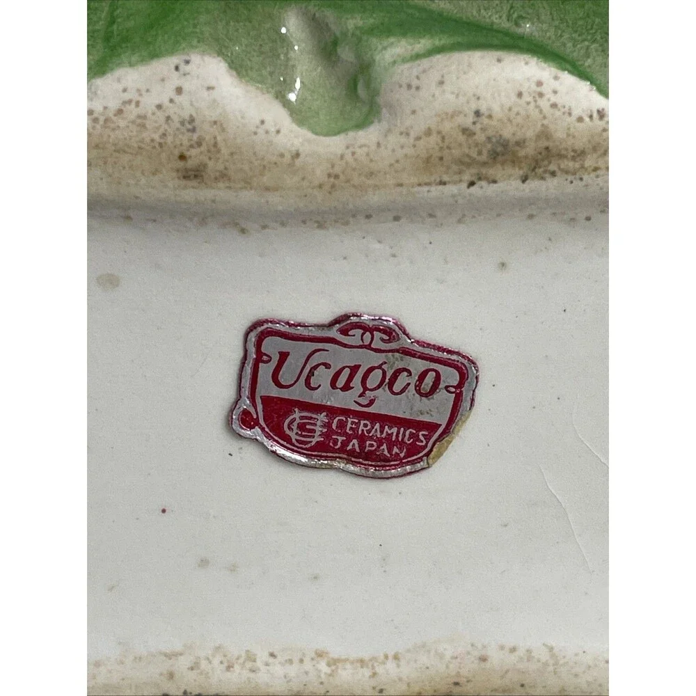Vtg Ucago Japan Pear  Fruit Napkin Holder Ceramic Kitch 1960s MINT